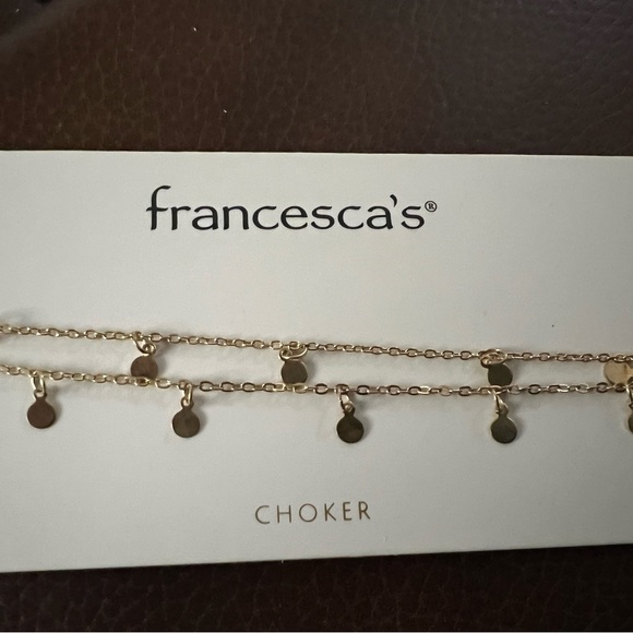 🍒 Bundle 2 / $20 - NWT Francesca's gold tone double layer choker necklace - Picture 2 of 4